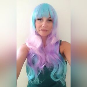 22" Wig Halloween mermaid cosplay costume synthetic